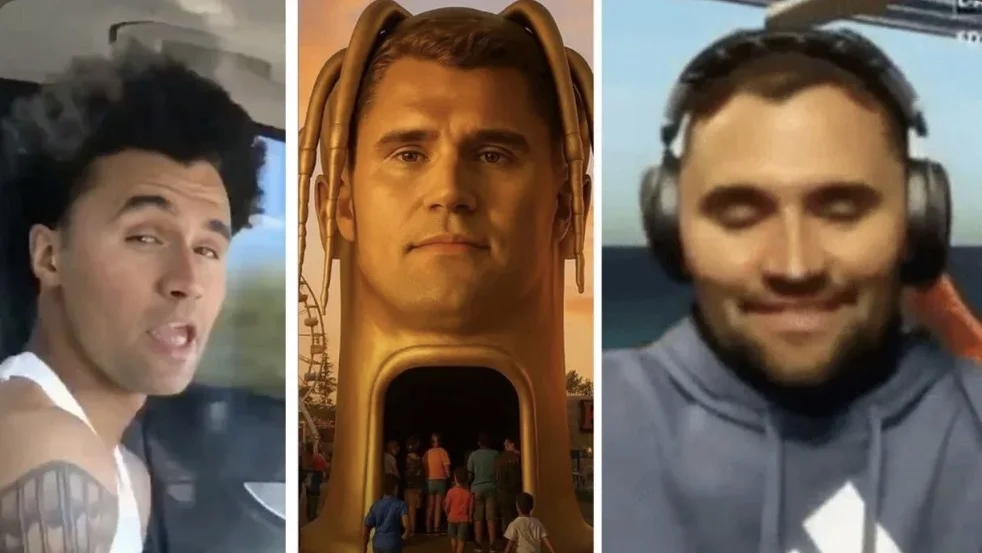 A man in a blue hoodie is seen in the video