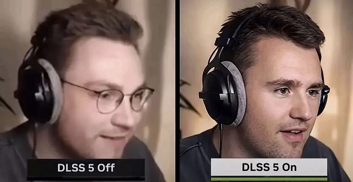 Two men wearing headphones and one is wearing a headset