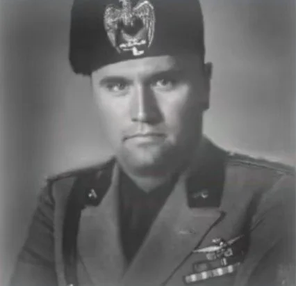A black and white photo of a man in uniform