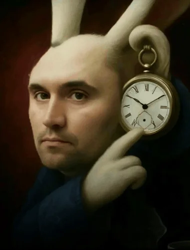 A man with a clock in his hand